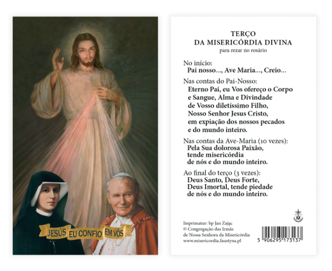 Image - Jesus, s. Faustina, João Paulo II (Terço da Misericórdia)